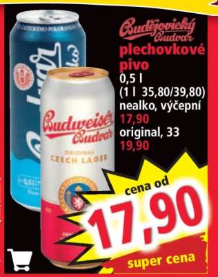 Budějovický Budvar plechovkové pivo