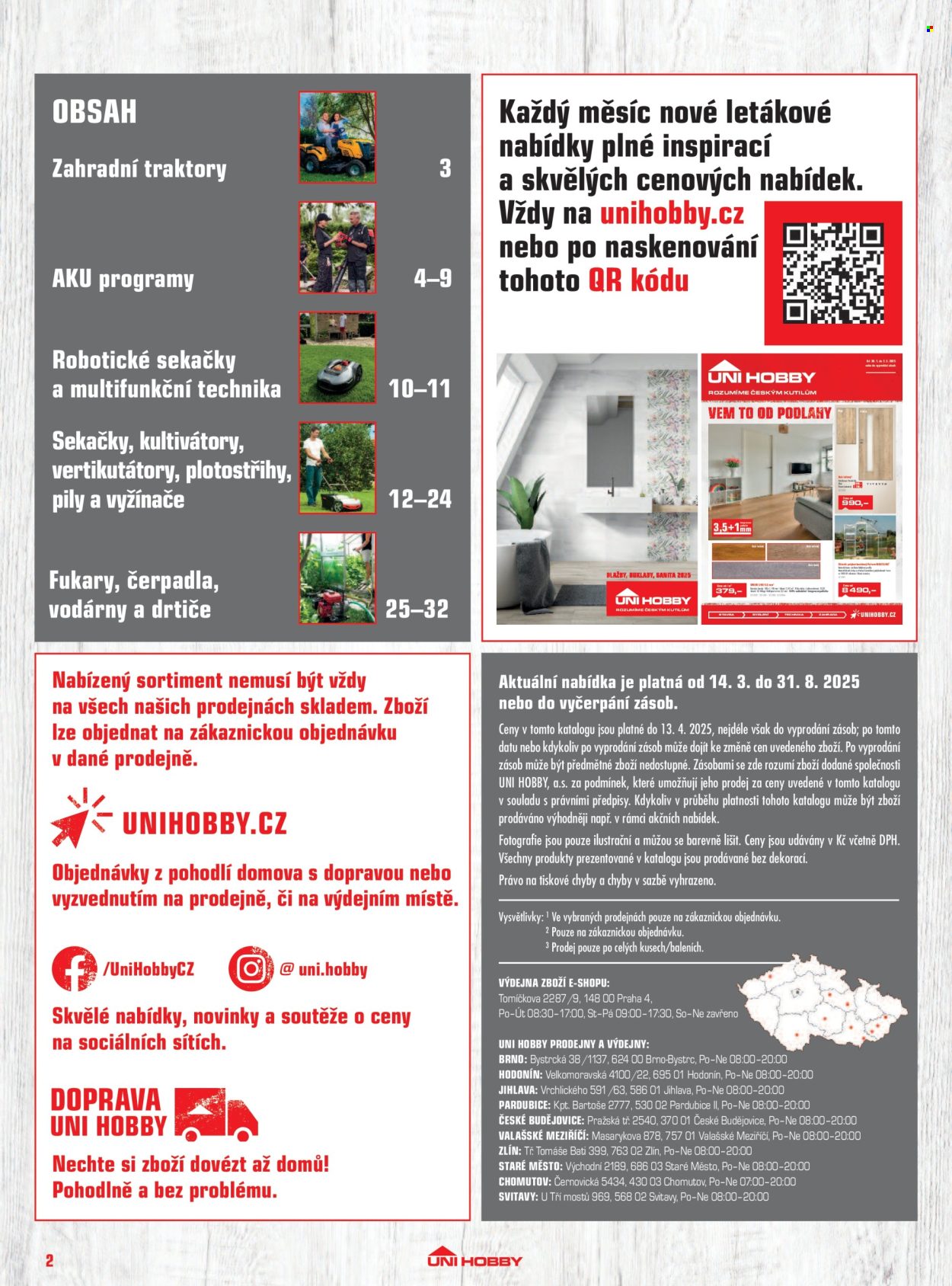 Leták UNI HOBBY - 14.3.2025 - 31.8.2025. Strana 2
