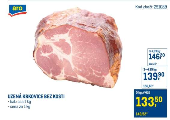 Uzená krkovice bez kosti