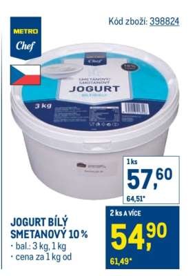 JOGURT BÍLÝ SMETANOVÝ 10 %