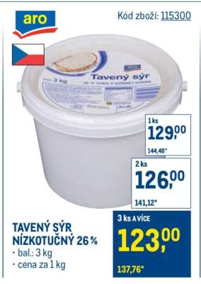 Tavený sýr nízkotučný 26 %