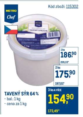 Tavený sýr 64 %