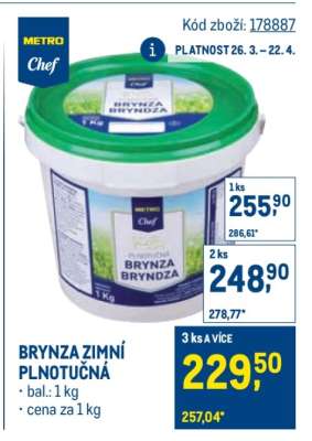 Brynza zimní plnotučná