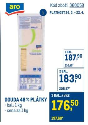 Gouda 48% plátky