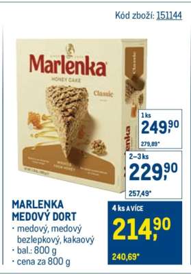MARLENKA Medový dort