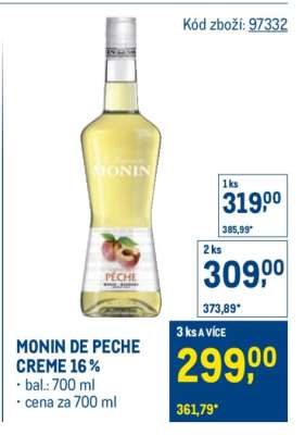 MONIN DE PECHE CREME 16 %