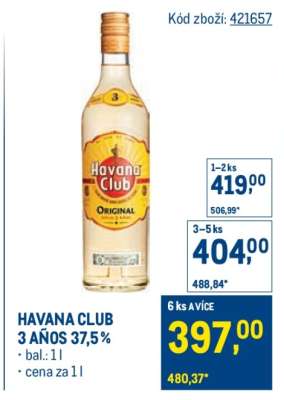 Havana Club 3 Años 37,5 %