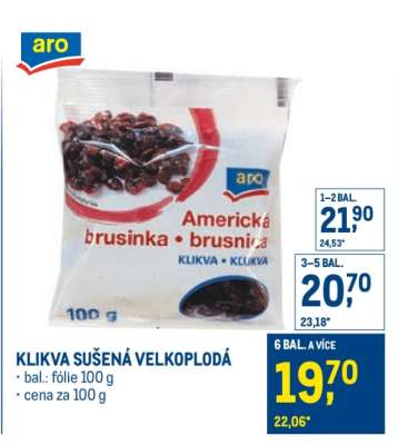 KLIKVA SUŠENÁ VELKOPLODÁ