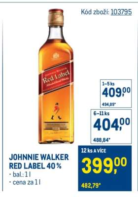 Johnnie Walker Red Label 40 %
