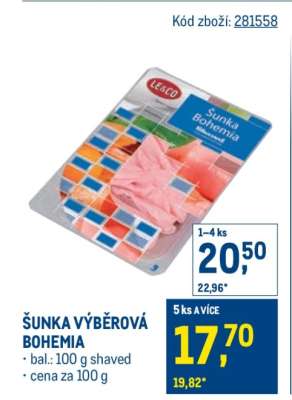 ŠUNKA VÝBĚROVÁ BOHEMIA