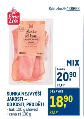 ŠUNKA NEJVYŠŠÍ JAKOSTI – OD KOSTI, PRO DĚTI