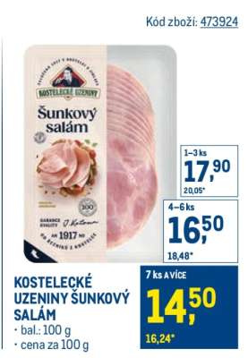 Kostelecké uzeniny Šunkový salám