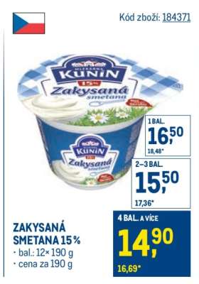 Zakysaná smetana 15%
