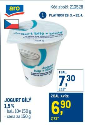 Jogurt bílý 1,5 %
