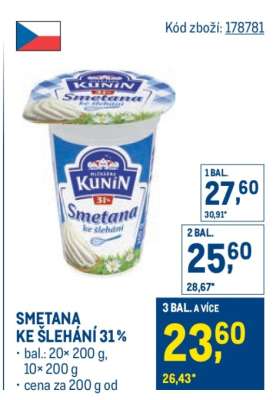 Smetana ke šlehání 31 %