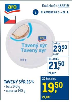 TAVENÝ SÝR 26 %