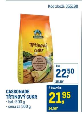 Cassonade Třtinový cukr