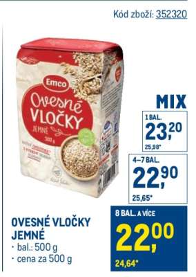 Ovesné vločky jemné
