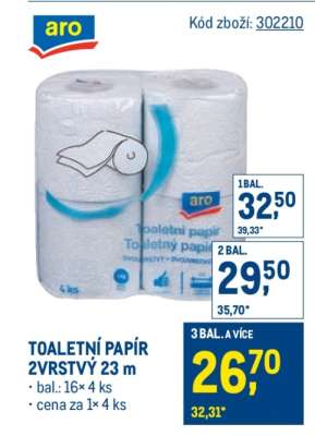 TOALETNÍ PAPÍR 2VRSTVÝ 23 m