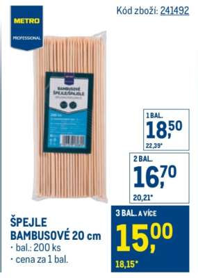 ŠPEJLE BAMBUSOVÉ 20 cm
