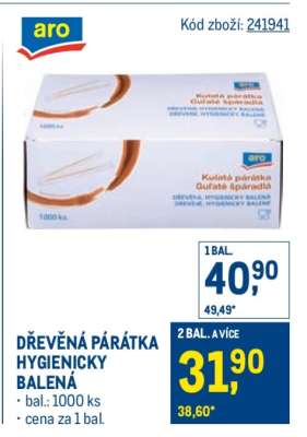 DŘEVĚNÁ PÁRÁTKA HYGIENICKY BALENÁ