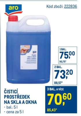 Čisticí prostředek na skla a okna