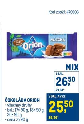 ČOKOLÁDA ORION