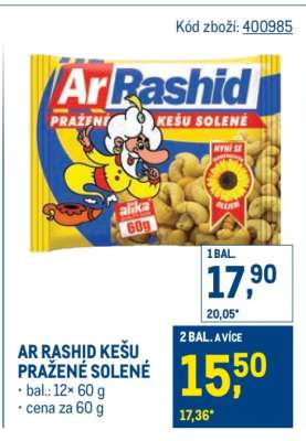 Ar Rashid kešu pražené solené