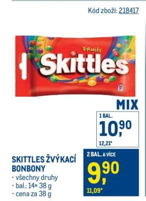 Skittles žvýkací bonbony