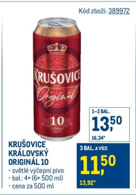 Krušovice Královský Originál 10**