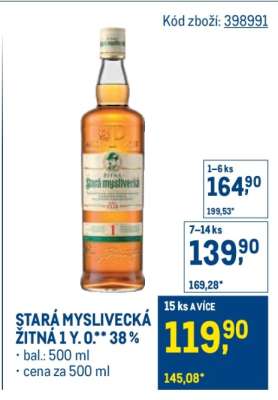 STARÁ MYSLIVECKÁ ŽITNÁ 1 Y. O.** 38 %