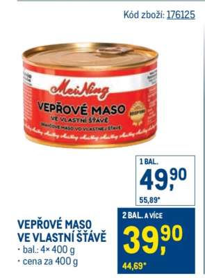 Vepřové maso ve vlastní šťávě