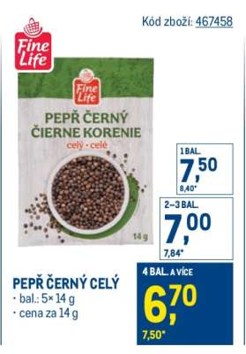 Pepř černý celý