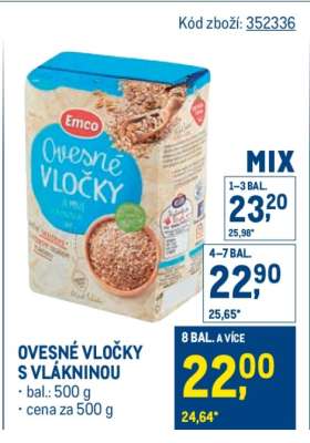 Ovesné vločky s vlákninou