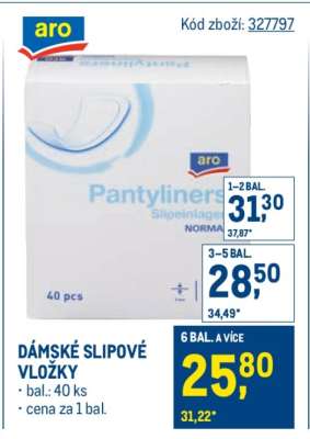 DÁMSKÉ SLIPOVÉ VLOŽKY