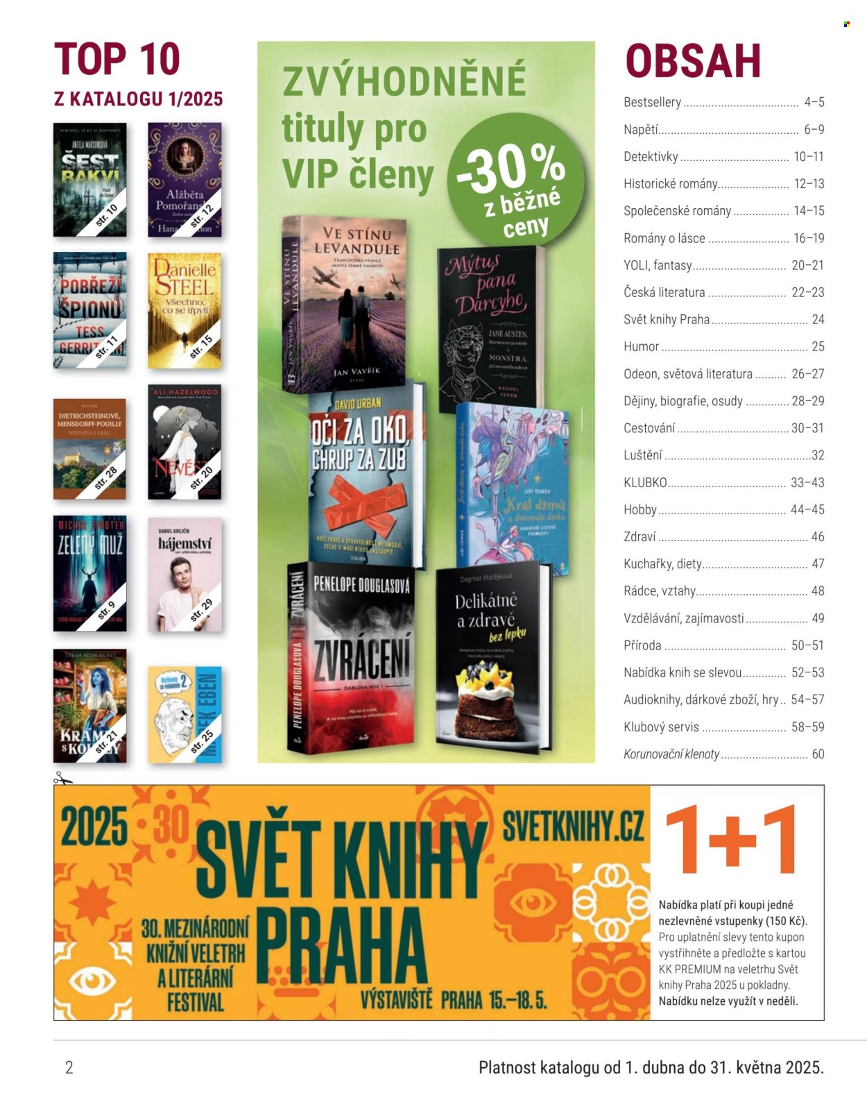 Leták Knižní klub - 1.4.2025 - 31.5.2025. Strana 1