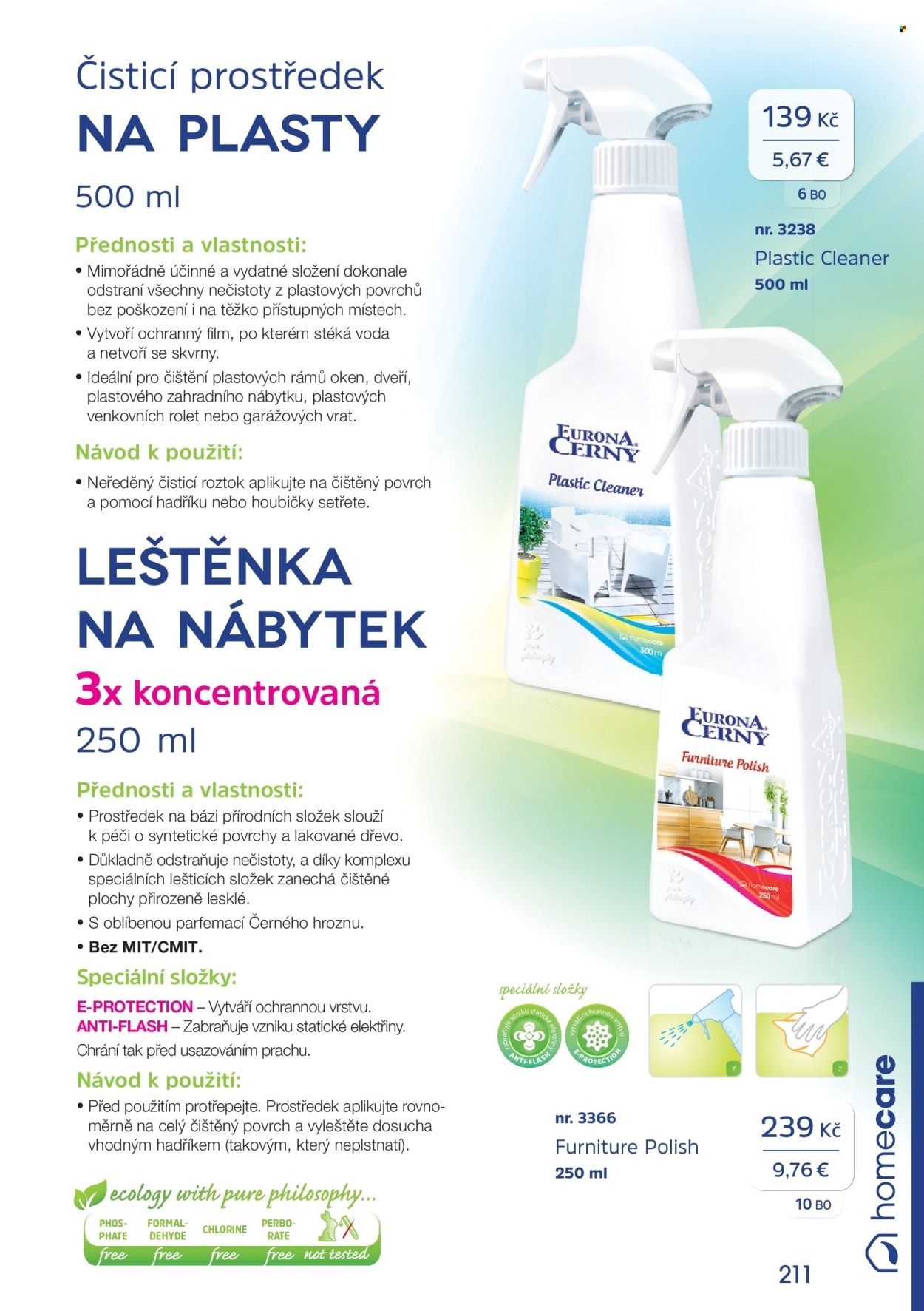 Leták EURONA by CERNY. Strana 1