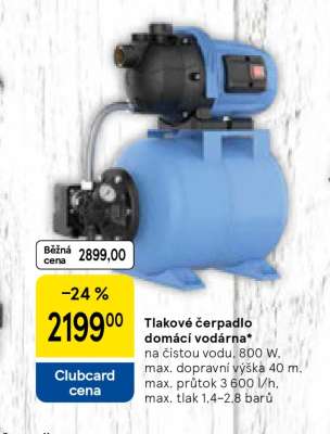 Tlakové čerpadlo, domácí vodárna