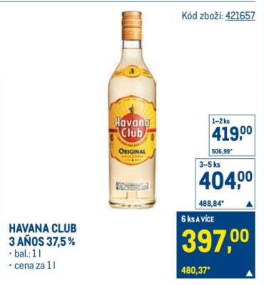 Havana Club 3 Años 37,5 %