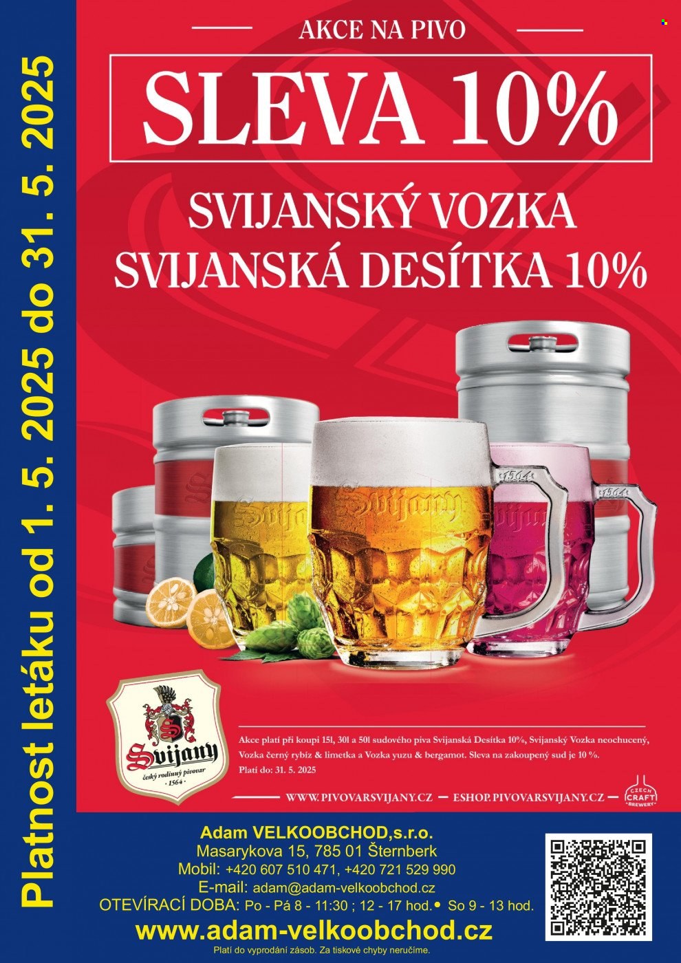 Leták Adam velkoobchod Šternberk - 1.5.2025 - 31.5.2025. Strana 1