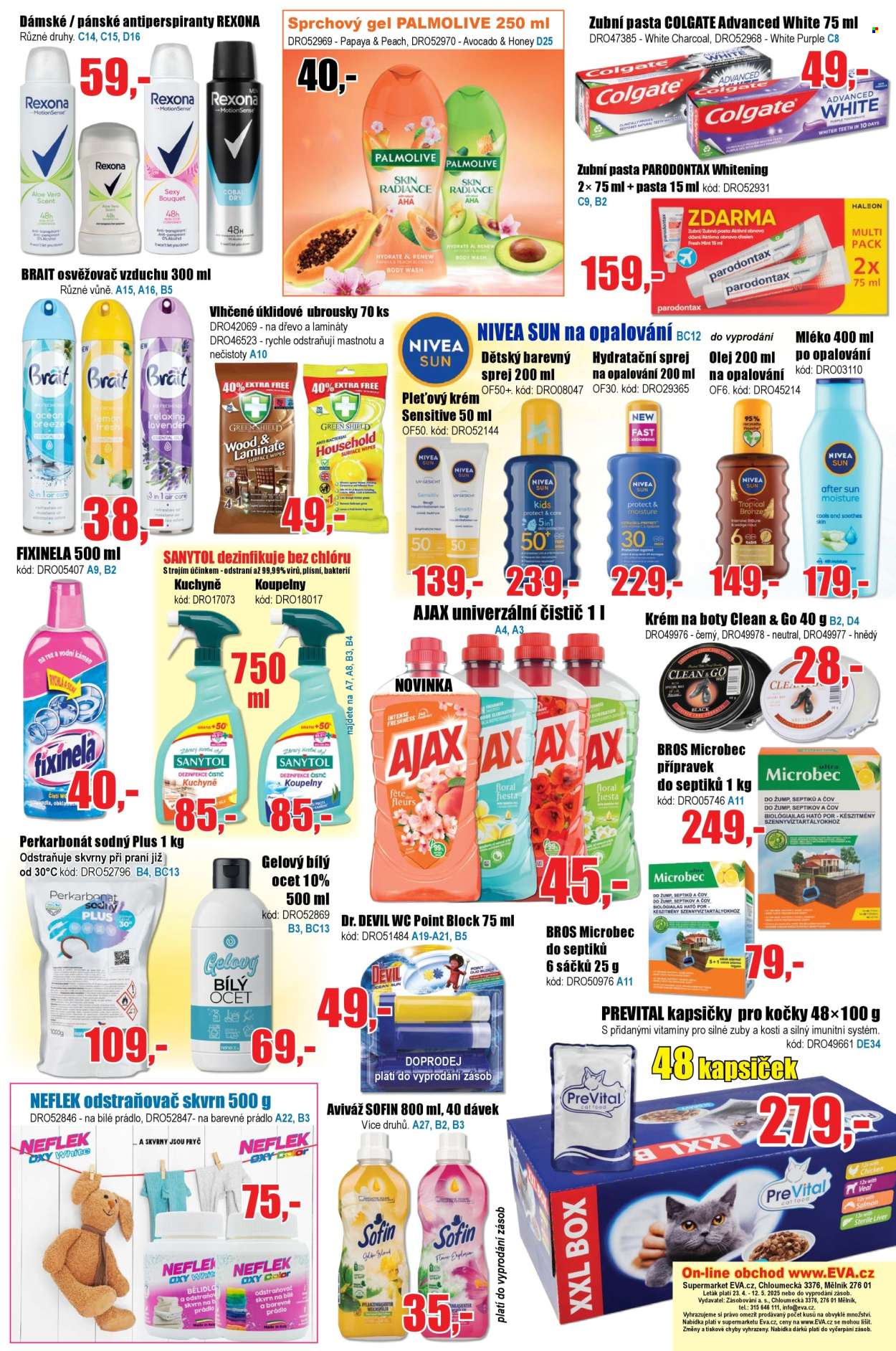 Leták EVA supermarket - 23.4.2025 - 12.5.2025. Strana 1