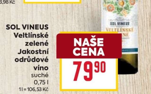 SOL VINEUS Veltlínské zelené Jakostní odrůdové víno