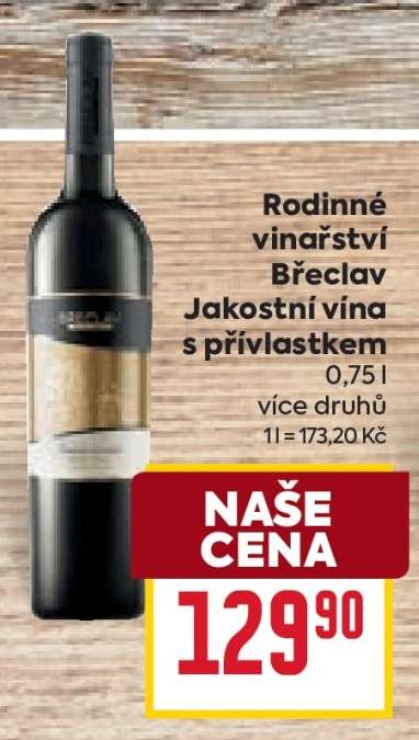Rodinné vinařství Břeclav Jakostní vína s přívlastkem