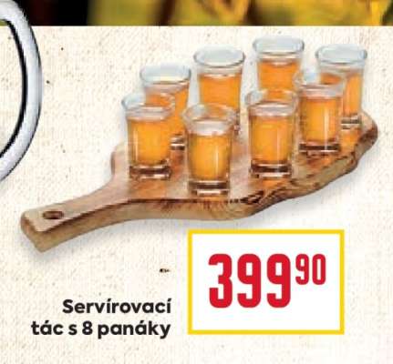 Servírovací tác s 8 panáky