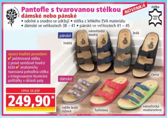 Pantofle s tvarovanou stélkou