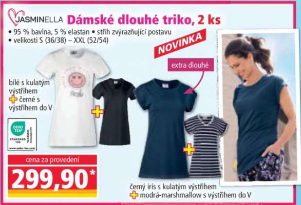 Dámské dlouhé triko, 2 ks