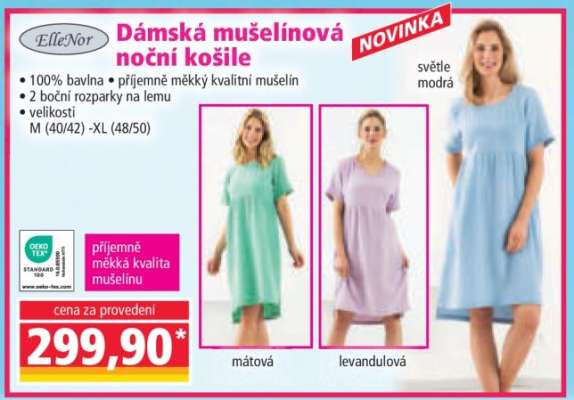 Dámská mušelínová noční košile