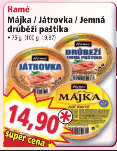 Májska / Játrovka / Jemná drůbeží paštika