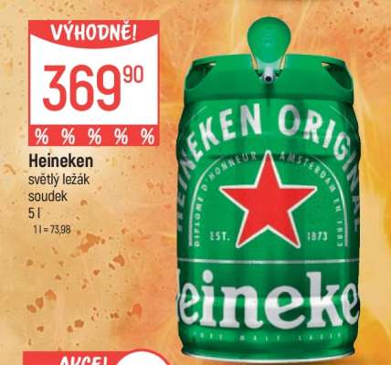 Heineken světlý ležák soudek