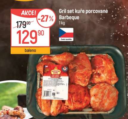 Gril set kuře porcované Barbeque